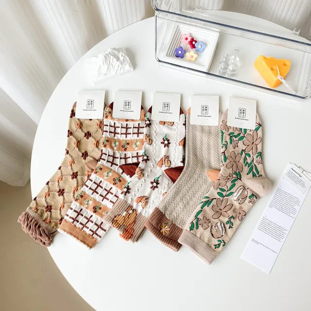 Women 3d Little Flower Cotton Cute Socks